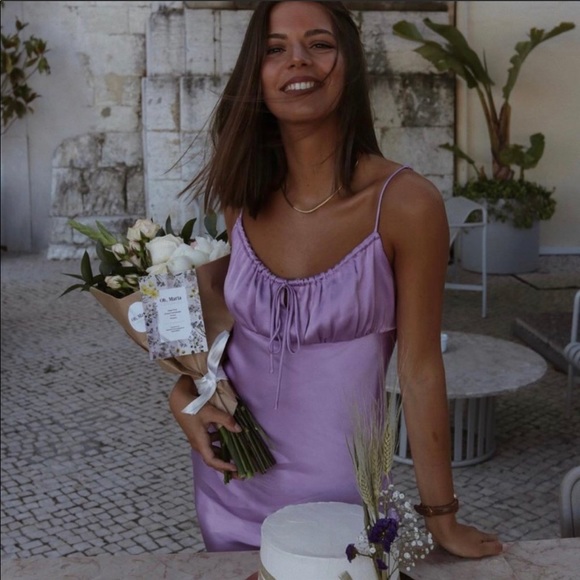 Last 1🔥 NWT Zara lilac purple satin dress - Picture 4 of 14